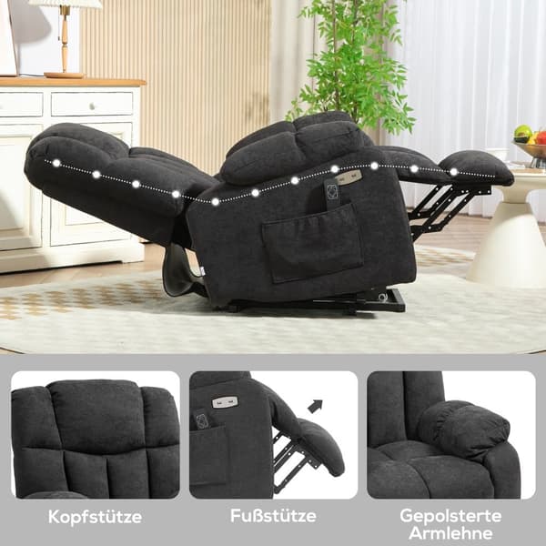 TV-stol med lyfthjälp, 92x95x107 cm, Svart