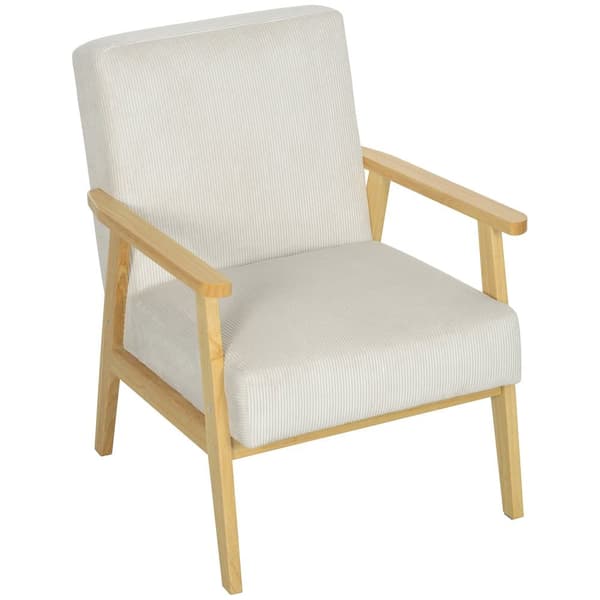 Lounge Stol, 59x67x77 cm, Creme Hvid