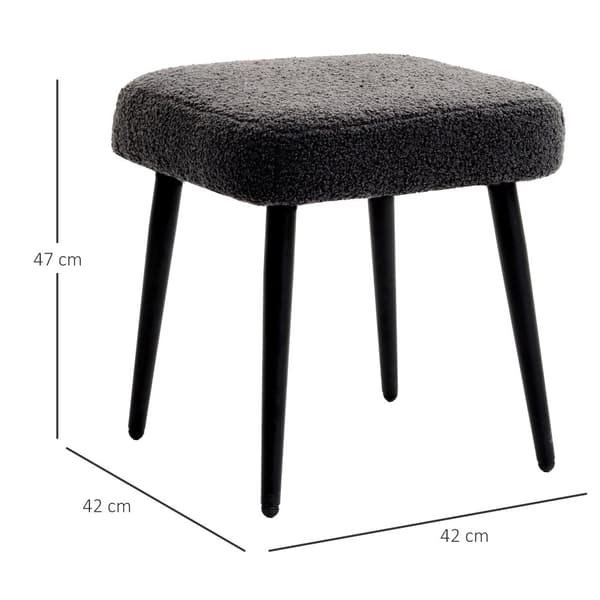 Fotpall, 42x42x47 cm, Mörkgrå