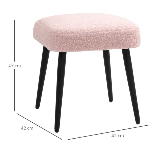 Fotpall, 42x42x47 cm, Rosa