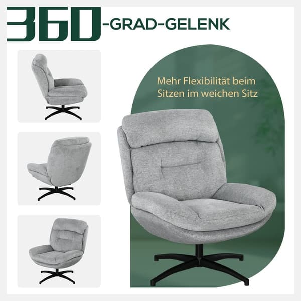 Drejestol, 79x91x98 cm, Grå