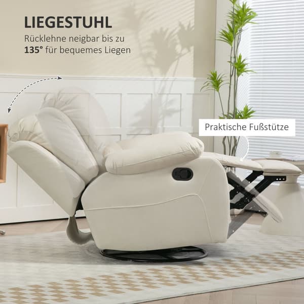 Lænestol, Relaxsessel, 93x100x98 cm, Creme