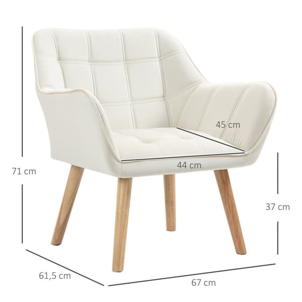 Lænestol, 64x62x72.5 cm, Creme