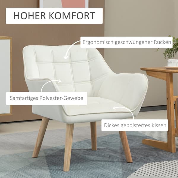 Lænestol, 64x62x72.5 cm, Creme