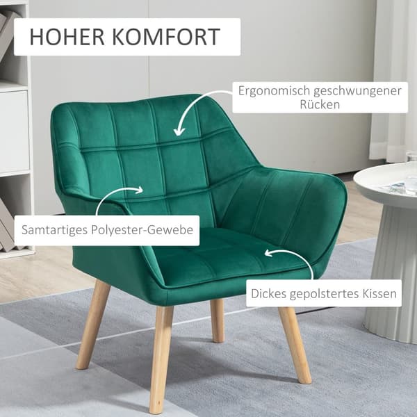 Enkel Fåtölj, 64x62x72.5 cm, Grön