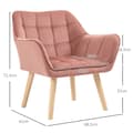 Miniatyrbillede 3 af 9: Enkelt Lænestol, 68.5x61x72.5 cm, Pink