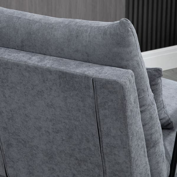 Avslappningsstol och Ottoman-set, 68x91.5x88 cm, Grå