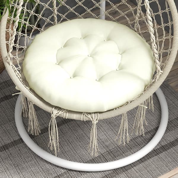 Trädgårdsstolsdyna, Ø80x10H cm, Beige