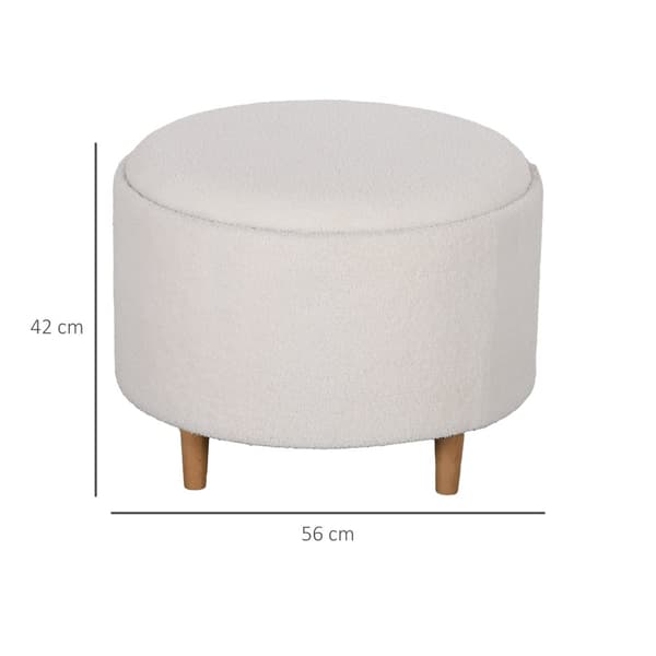 Ottoman, Ø56 x 42 cm, Vit