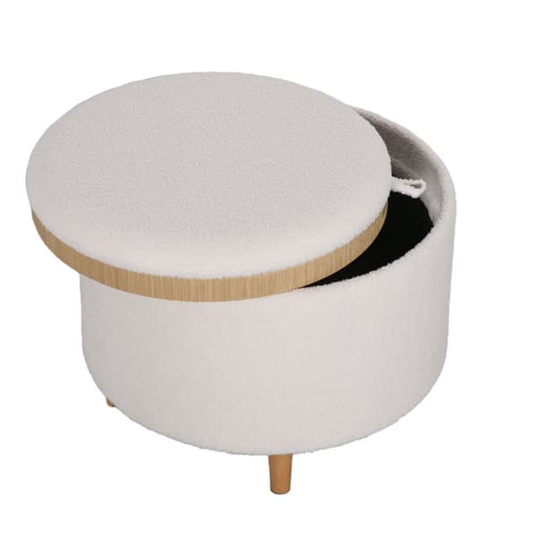 Ottoman, Ø56 x 42 cm, Vit