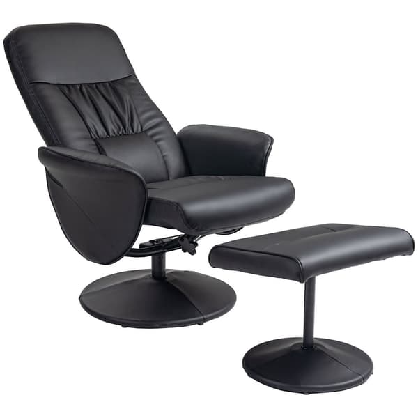 Avslappningsstol med Ottoman, 76x81x101 cm, Svart