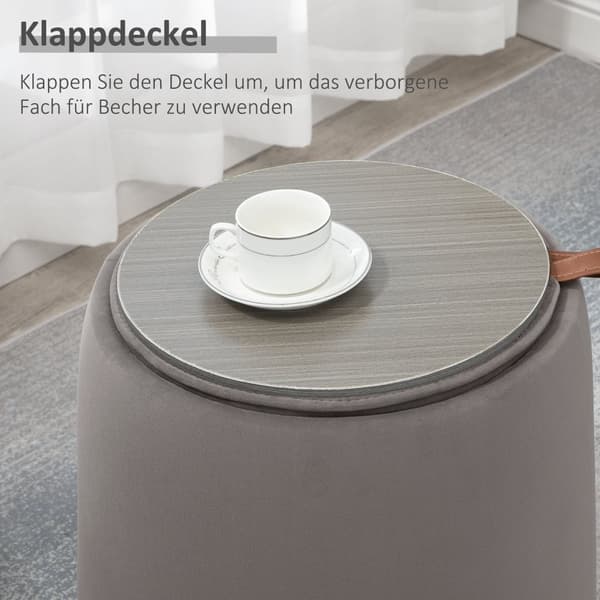 Ottoman Sittplats Pall, 2-i-1, Ø44 x 47,5H cm, Mörkgrå