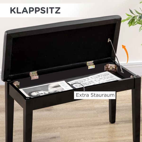 Pianopall, 75x35x49 cm, Svart
