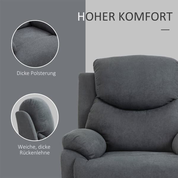 Fåtölj med Reclining Funktion, 93x88x102 cm, Mörkgrå