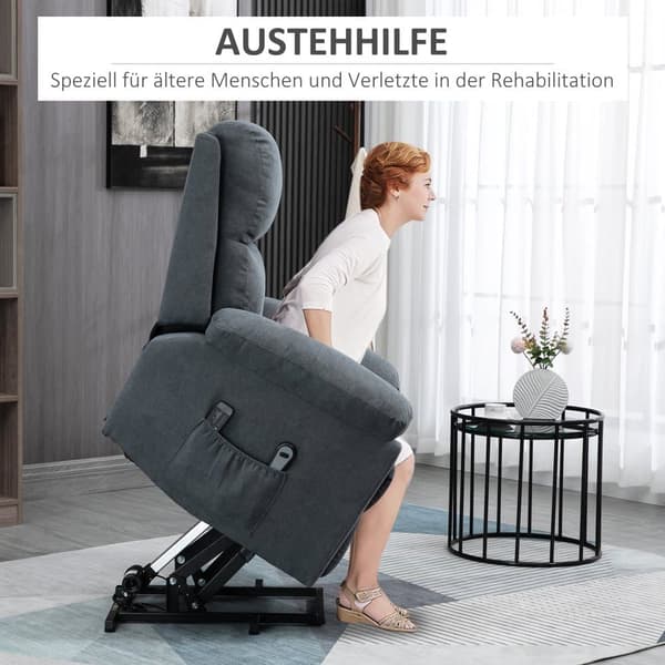 Massagestol med løftehjælp, 89x99x103 cm, Grå