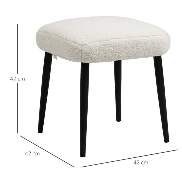 Fotpall, 42x42x47 cm, Kräm