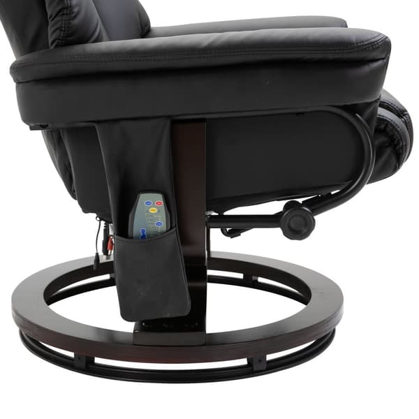 Afslapningsstol med massagefunktion, 79x82x101 cm (i siddende position), 80x112x95 cm (i liggende position), Sort