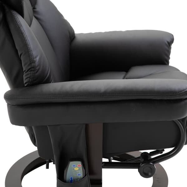 Afslapningsstol med massagefunktion, 79x82x101 cm (i siddende position), 80x112x95 cm (i liggende position), Sort