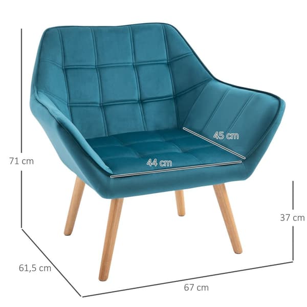 Enkel Fåtölj, 64x62x72.5 cm, Grön