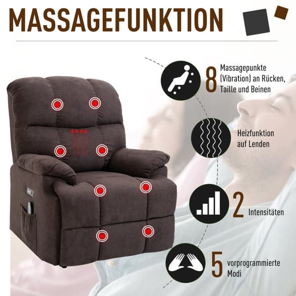 Massagestol, 83x95x105 cm, Brun