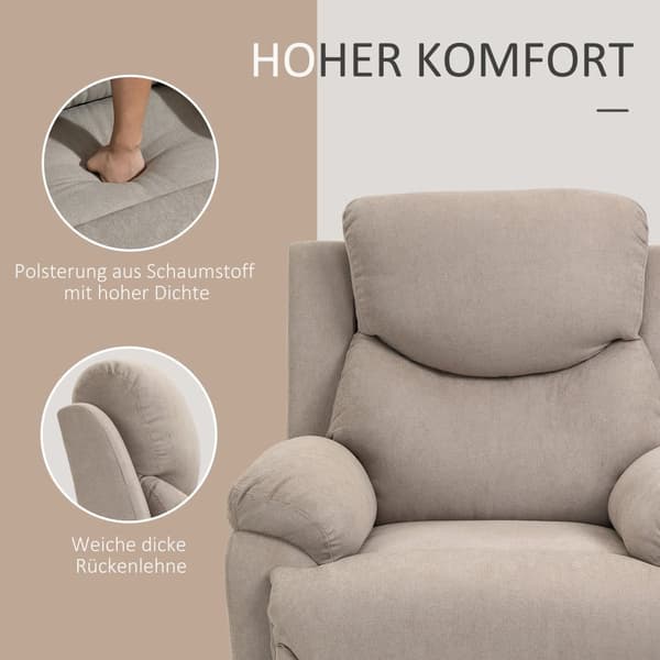 Recliner Enkelt Sofa, 97x96x105.5 cm, Beige