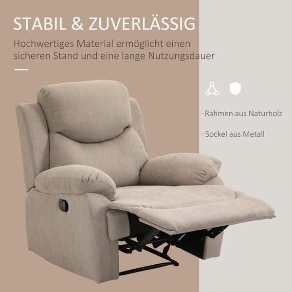 Recliner Enkelt Sofa, 97x96x105.5 cm, Beige