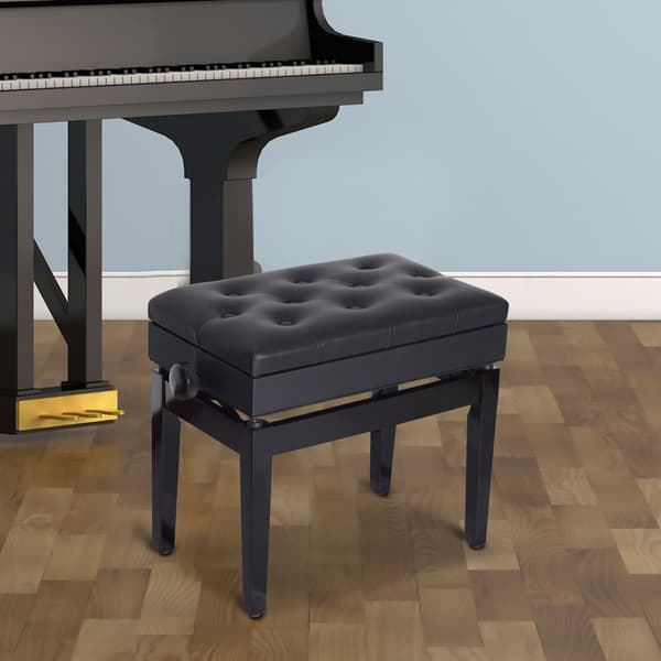 Pianopenkki, 54,5x33x48-58 cm, Musta