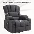 Miniatyrbild 7 av 11: Rootz Electric Power Lift Stand Up Chair - Recliner - Cinema Chair - Massage & Heat - 93W X 91D x 110H CM - USB Ports & Cup Holders - Grey