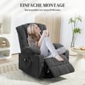 Miniatyrbild 9 av 11: Rootz Electric Power Lift Stand Up Chair - Recliner - Cinema Chair - Massage & Heat - 93W X 91D x 110H CM - USB Ports & Cup Holders - Grey