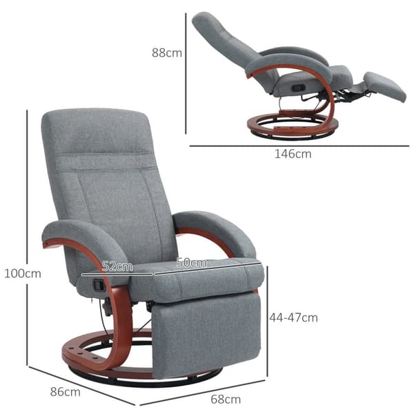 Rootzin lepotuoli - Lounge -tuoli - lepotuoli - 360 ° kääntö - 68 cm x 86cm x 100cm - harmaa