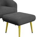 Miniatyrbillede 11 af 11: Moderne Sherpa-lænestol med fodskammel – ergonomisk loungesæde med guldfarvede ben og luksuriøs stuekomfort