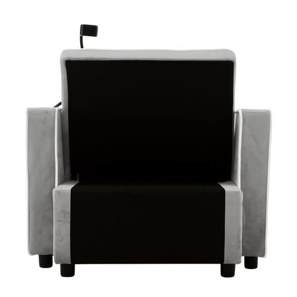 3-i-1 utdragbar bäddfåtölj – med mugghållare & mobilhållare, sovstol/loungefåtölj, kompakt soffa för små utrymmen, 83×167×76 cm