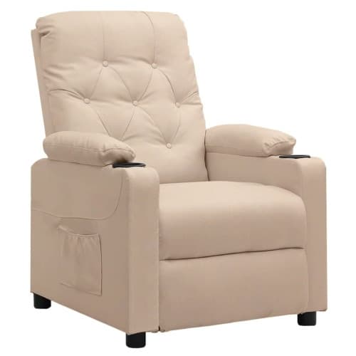 Reclinerfåtölj gräddvit tyg