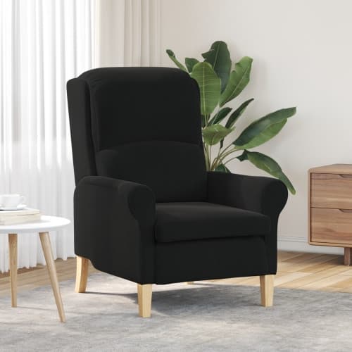 Svart Fåtölj Svart Tyg, Trä Standard Ergonomisk Svart Fåtölj