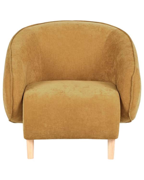 Lenestol Gul Polstret Dobbel Stoff Stol Badekar Retro Stil
