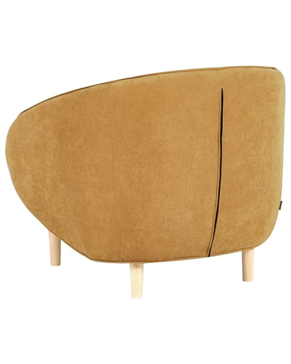 Lenestol Gul Polstret Dobbel Stoff Stol Badekar Retro Stil
