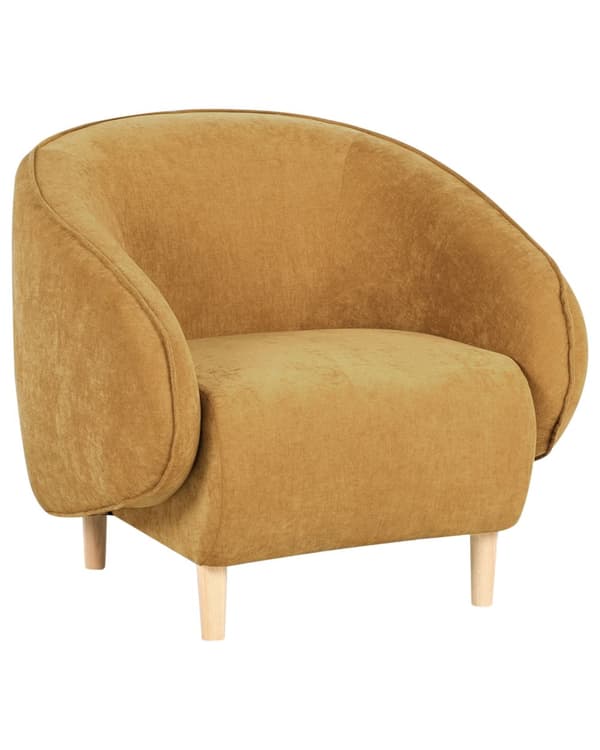 Lenestol Gul Polstret Dobbel Stoff Stol Badekar Retro Stil