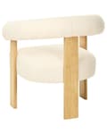 Miniatyrbilde 7 av 11: Lenestol Off-white Lysebrun Boucléstoff Tre Retro design Stue Spisestue Stol