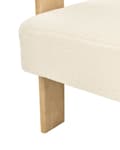 Miniatyrbilde 9 av 11: Lenestol Off-white Lysebrun Boucléstoff Tre Retro design Stue Spisestue Stol