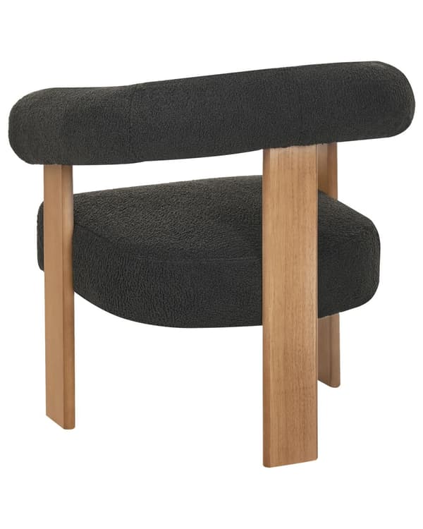 Lenestol Svart Mørkebrun Boucléstoff Tre Retro design Stue Spisestue Stol