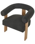 Miniatyrbilde 8 av 11: Lenestol Svart Mørkebrun Boucléstoff Tre Retro design Stue Spisestue Stol