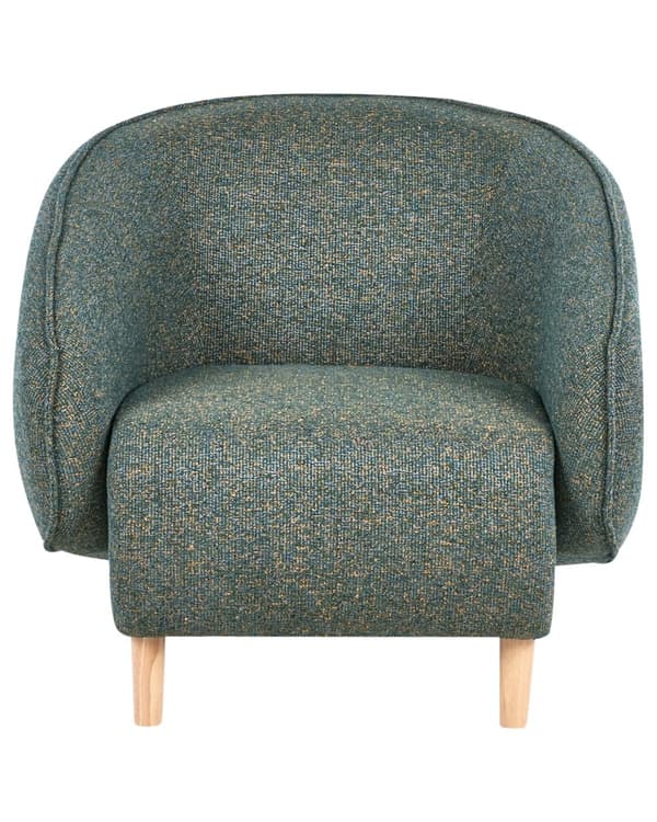 Lenestol Grønn Polstret Dobbel Stoff Stol Badekar Retro Stil