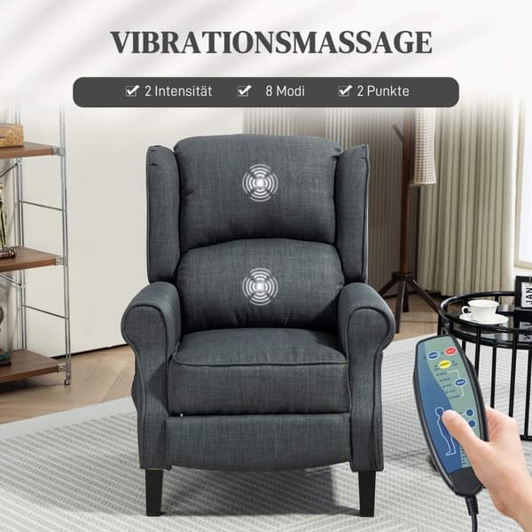 Rootz Massagestol med uppvärmning - Avslappning fåtölj - Reclinerstol - Stressreduktion - 78 cm x 83 cm x 101 cm