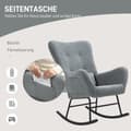 Miniatyrbillede 6 af 10: Rootz Rocking Stol - Fluffy Lounge stol - skridsikre hvilestol - luksuriøs komfort - 67 cm x 95 cm x 100 cm - Grå