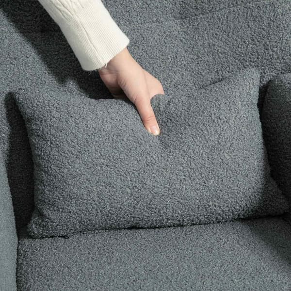 Rootz Rocking Stol - Fluffy Lounge stol - skridsikre hvilestol - luksuriøs komfort - 67 cm x 95 cm x 100 cm - Grå