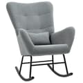 Miniatyrbillede 10 af 10: Rootz Rocking Stol - Fluffy Lounge stol - skridsikre hvilestol - luksuriøs komfort - 67 cm x 95 cm x 100 cm - Grå