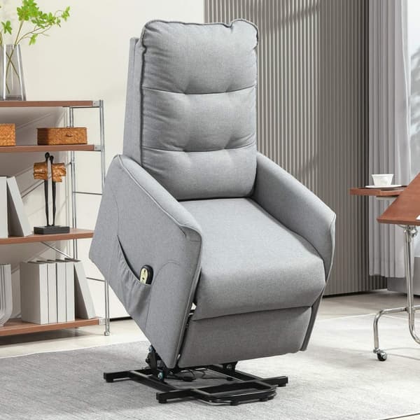 Rootz RECLINER LANSCHAIR - Elektrisk afslapningsstol - Grå stående hjælp - Fjernbetjening - Luksuriøs komfort - 68 cm x 88 cm x 104 cm