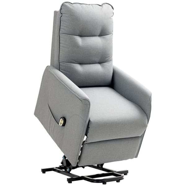 Rootz RECLINER LANSCHAIR - Elektrisk afslapningsstol - Grå stående hjælp - Fjernbetjening - Luksuriøs komfort - 68 cm x 88 cm x 104 cm