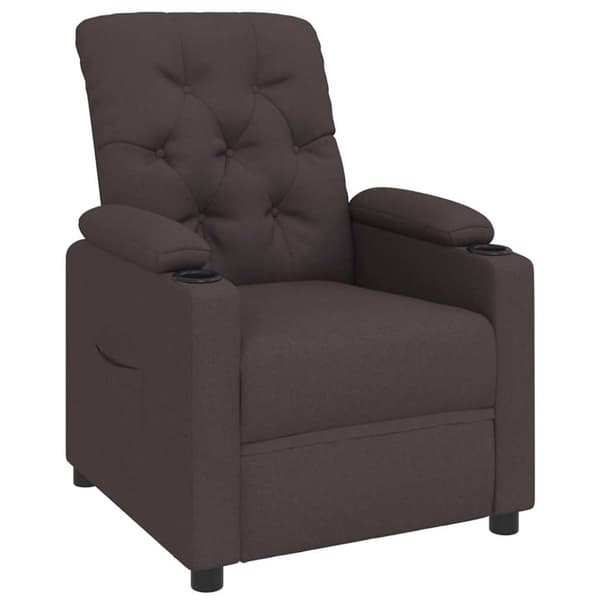 Reclinerfåtölj mörkbrun tyg