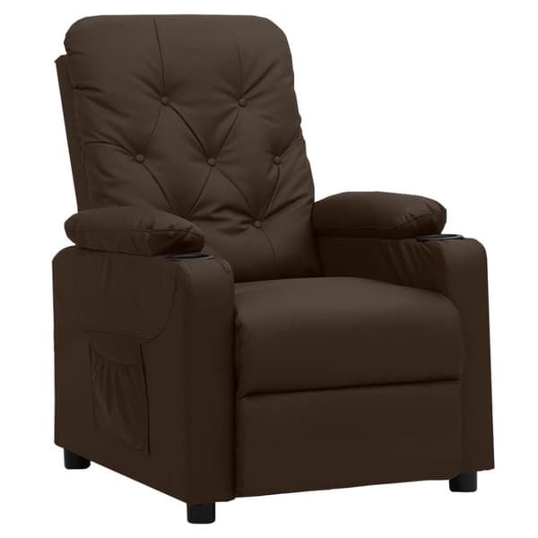 Reclinerfåtölj brun konstläder
